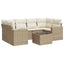 sofasæt til haven 7 dele med hynder polyrattan beige