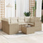 sofasæt til haven 7 dele med hynder polyrattan beige