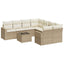 sofasæt til haven 9 dele med hynder polyrattan beige