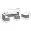 sofasæt til haven 9 dele med hynder polyrattan grå