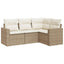 sofasæt til haven 4 dele med hynder polyrattan beige