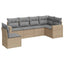 sofasæt til haven 6 dele med hynder polyrattan beige