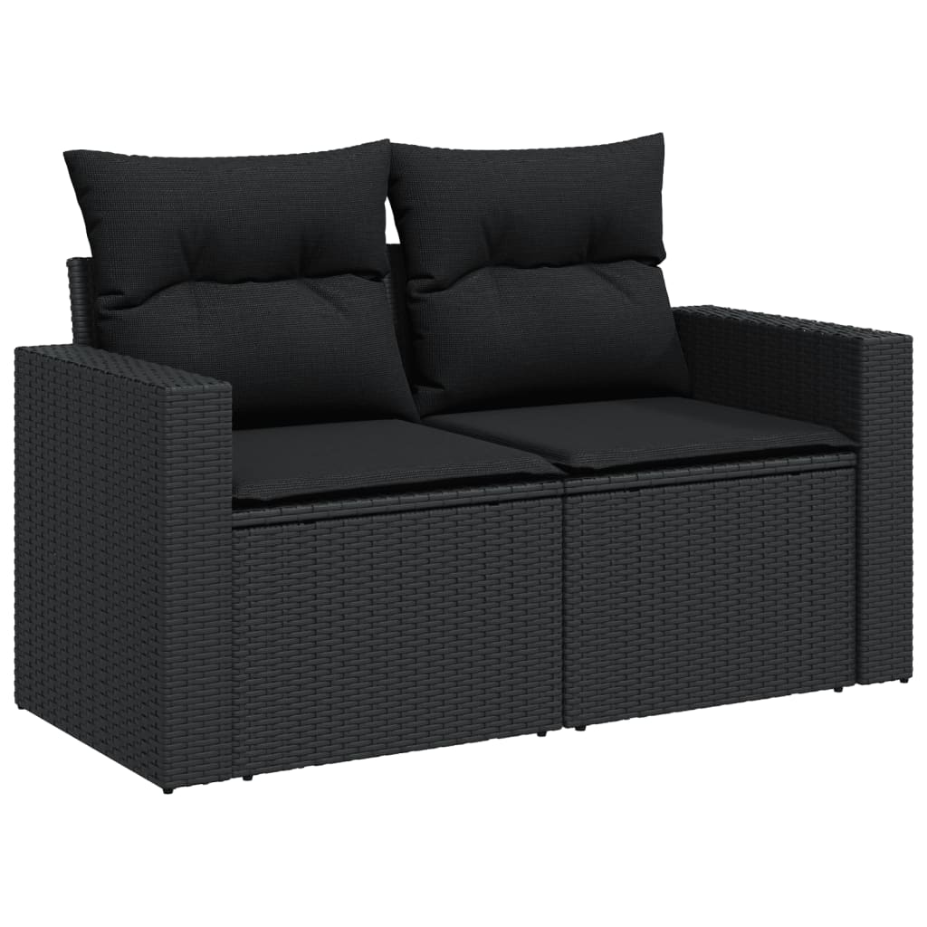 sofasæt til haven 10 dele med hynder polyrattan sort