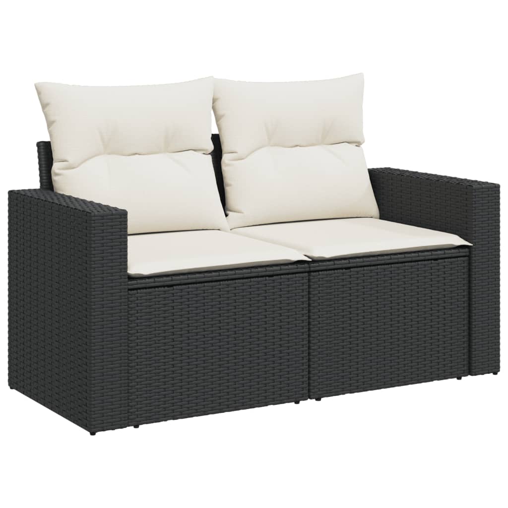 sofasæt til haven 10 dele med hynder polyrattan sort