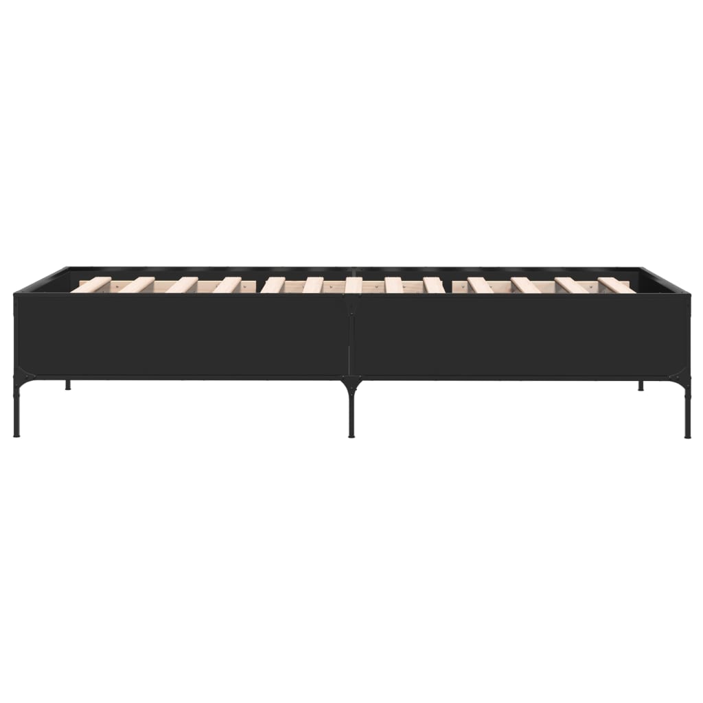 sengeramme 75x190 cm konstrueret træ og metal sort