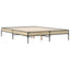 sengestel 135x190 cm konstrueret træ og metal sonoma-eg