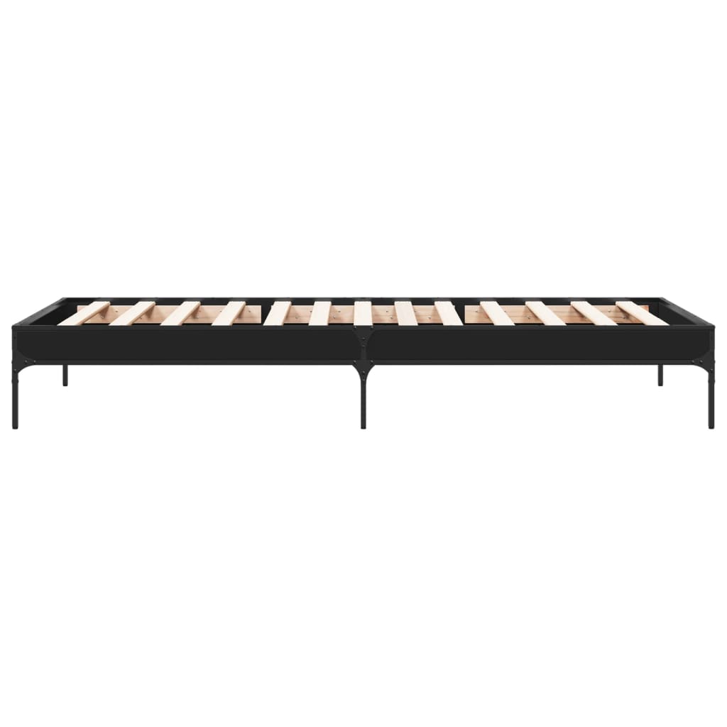 sengeramme 90x190 cm konstrueret træ og metal sort