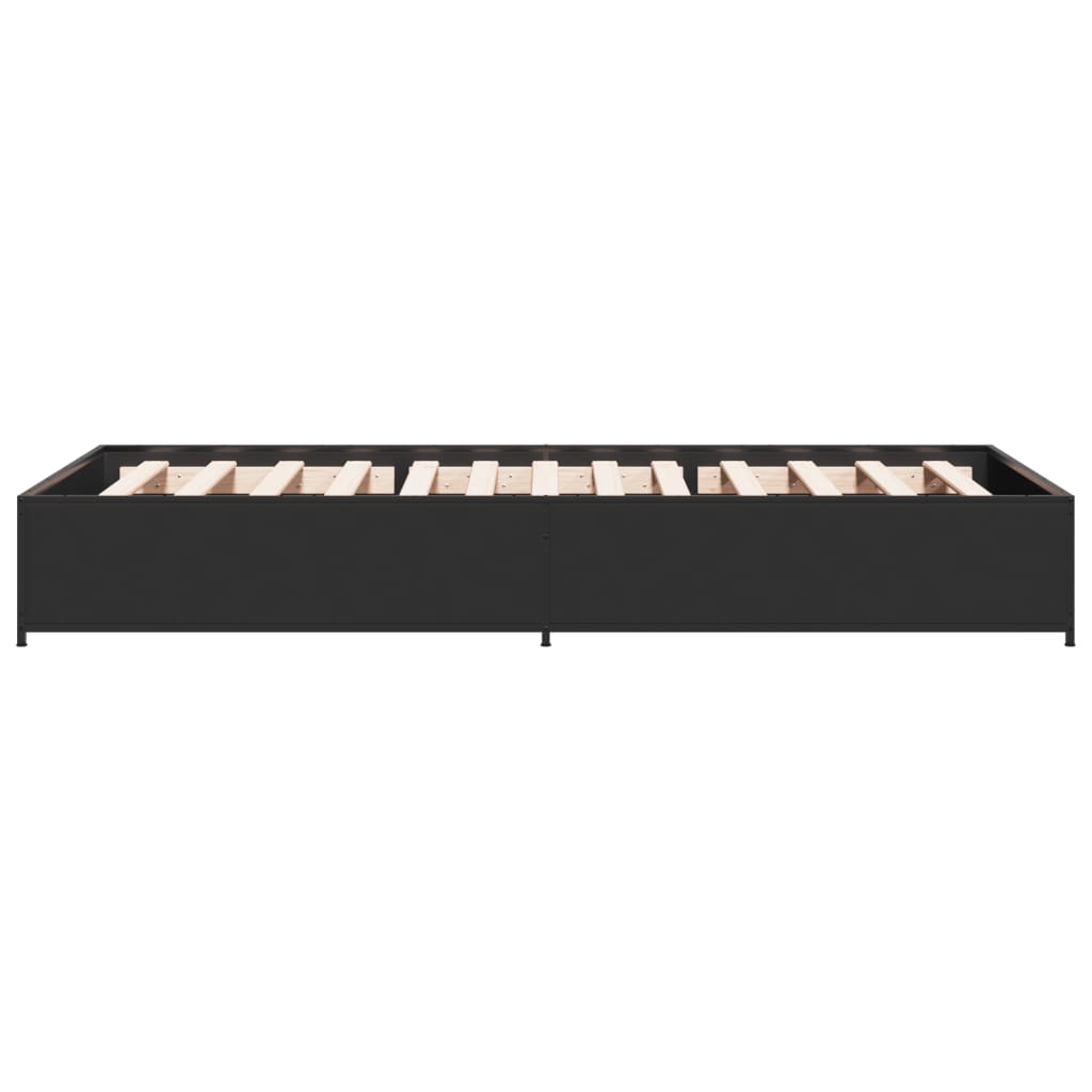 sengeramme 100x200 cm konstrueret træ og metal sort