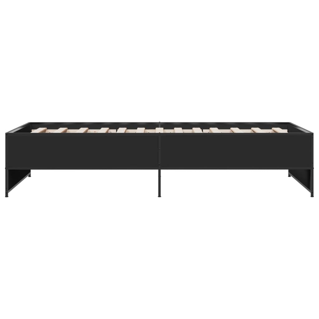 sengeramme 100x200 cm konstrueret træ og metal sort