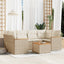 sofasæt til haven 7 dele med hynder polyrattan beige
