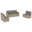 havesofasæt 7 dele med hynder polyrattan beige