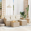 sofasæt til haven 5 dele med hynder polyrattan beige
