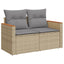havesofasæt 5 dele med hynder polyrattan beige