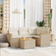 sofasæt til haven 5 dele med hynder polyrattan beige