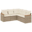 sofasæt til haven 5 dele med hynder polyrattan beige