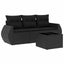 sofasæt til haven 4 dele med hynder polyrattan sort