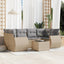 sofasæt til haven 7 dele med hynder polyrattan beige