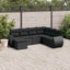 sofasæt til haven 7 dele med hynder polyrattan sort
