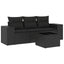sofasæt til haven 4 dele med hynder polyrattan sort