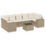 sofasæt til haven 8 dele med hynder polyrattan beige