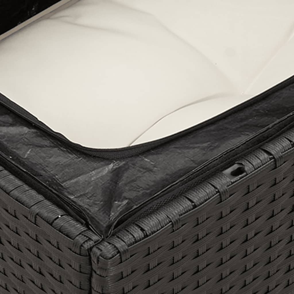 sofasæt til haven 8 dele med hynder polyrattan sort