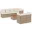 sofasæt til haven 8 dele med hynder polyrattan beige