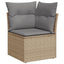 spisebordssæt til haven 13 dele med hynder polyrattan beige