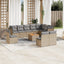 havesofasæt 11 dele med hynder polyrattan beige