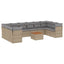 havesofasæt 11 dele med hynder polyrattan beige