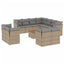 havesofasæt 12 dele med hynder polyrattan beige