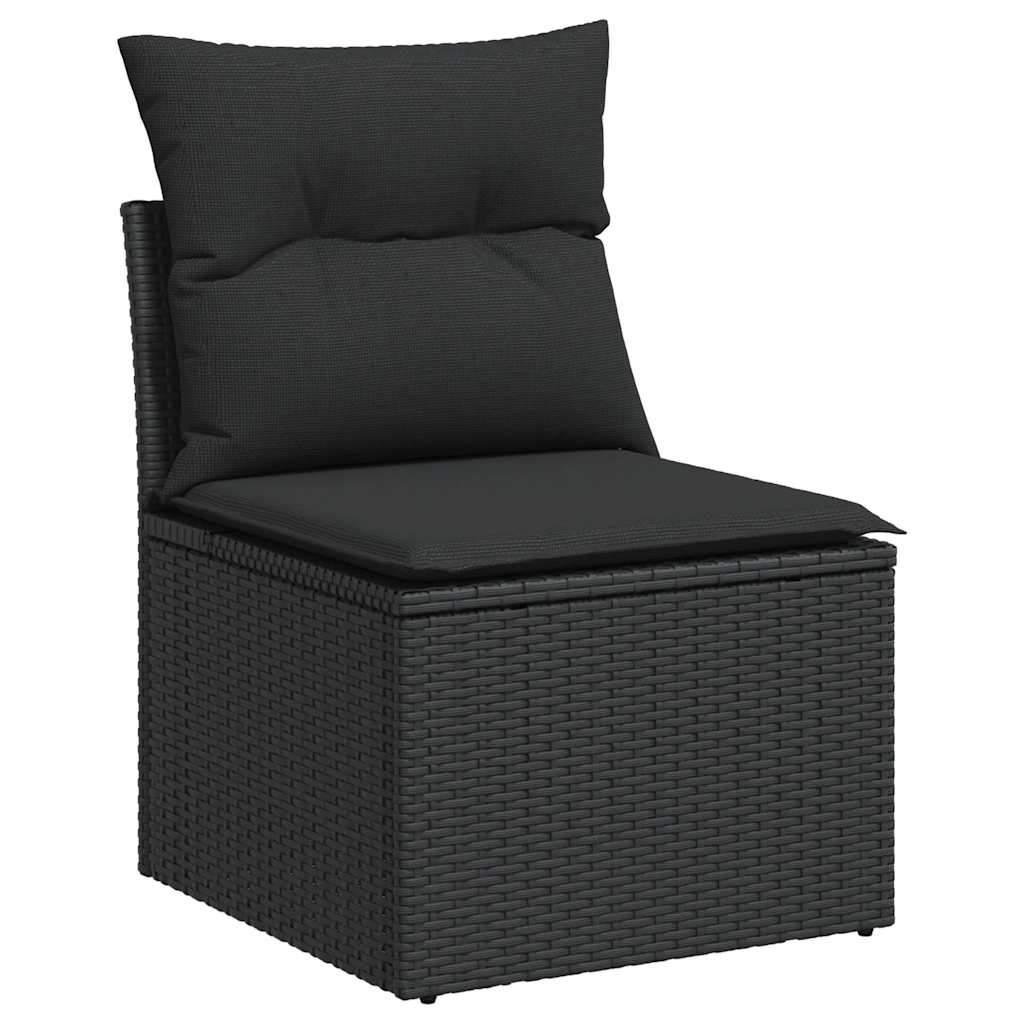 sofasæt til haven 4 dele med hynder polyrattan sort