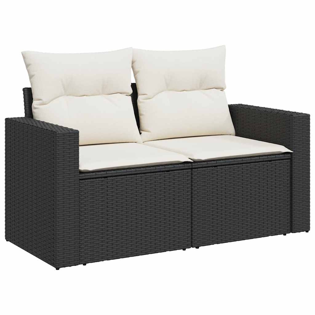 sofasæt til haven 4 dele med hynder polyrattan sort