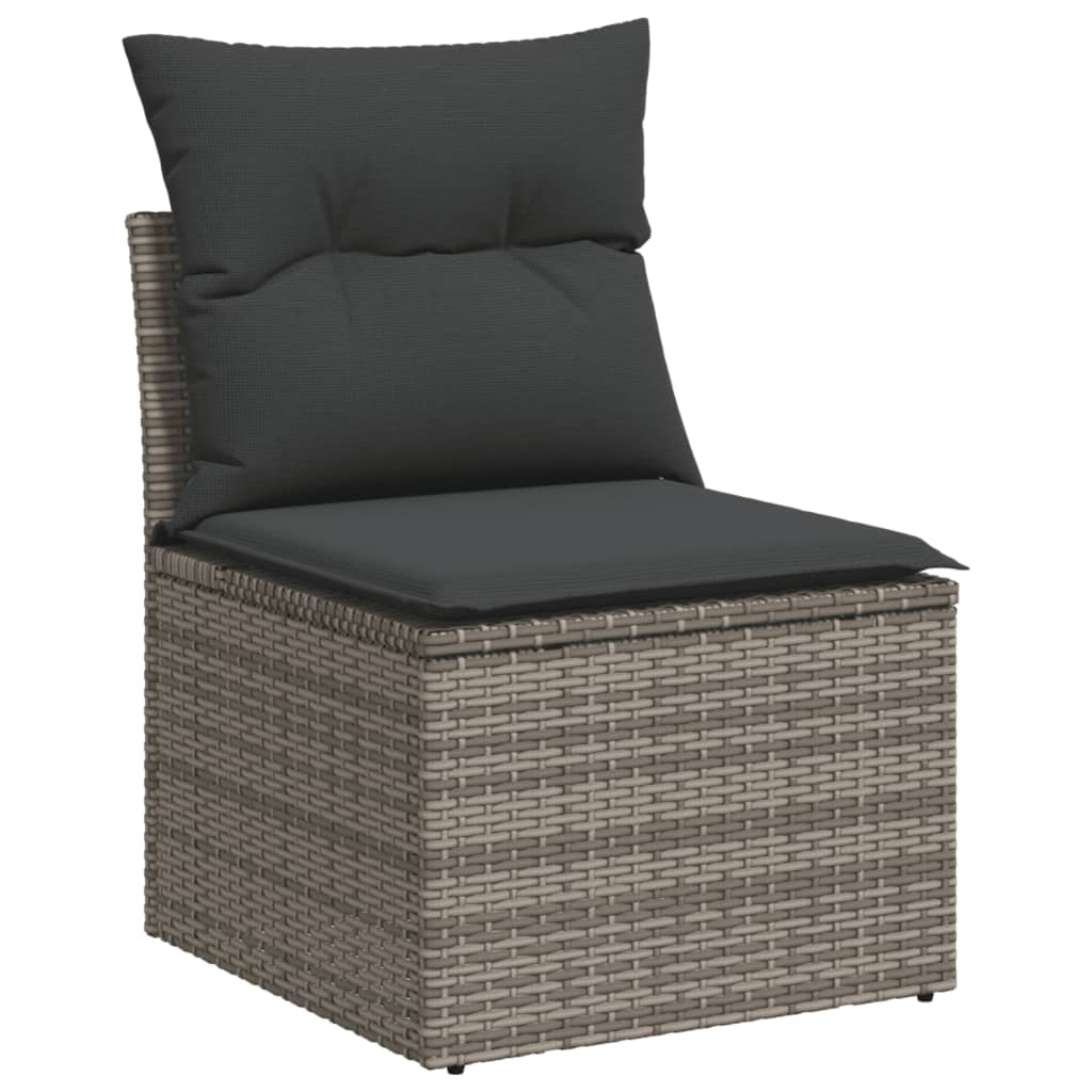sofasæt til haven 4 dele med hynder polyrattan grå