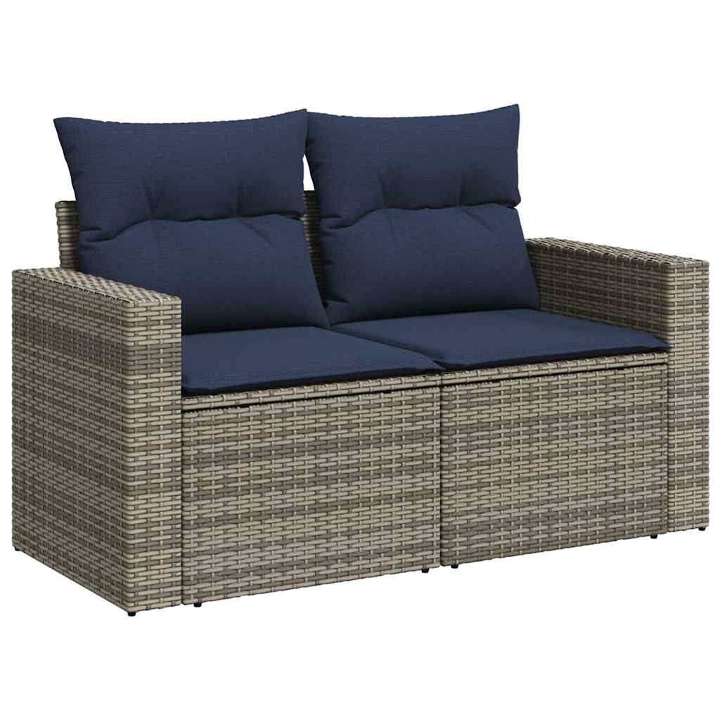 sofaesæt til haven 6 dele med hynder polyrattan grå