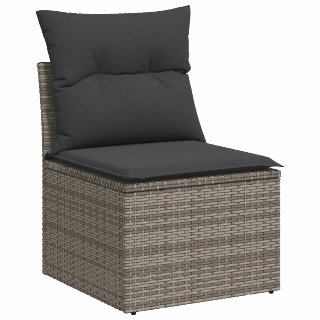 sofasæt til haven 8 dele med hynder polyrattan grå