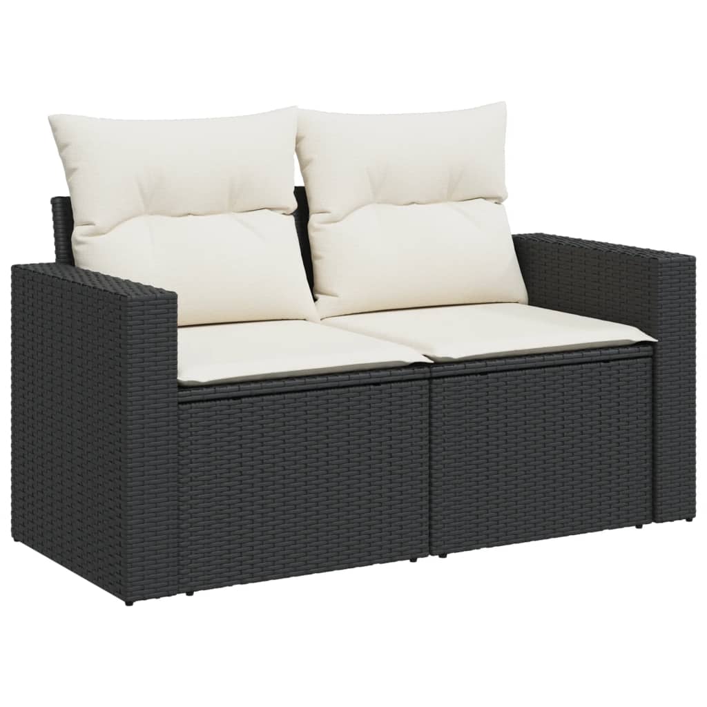 sofasæt til haven 9 dele med hynder polyrattan sort