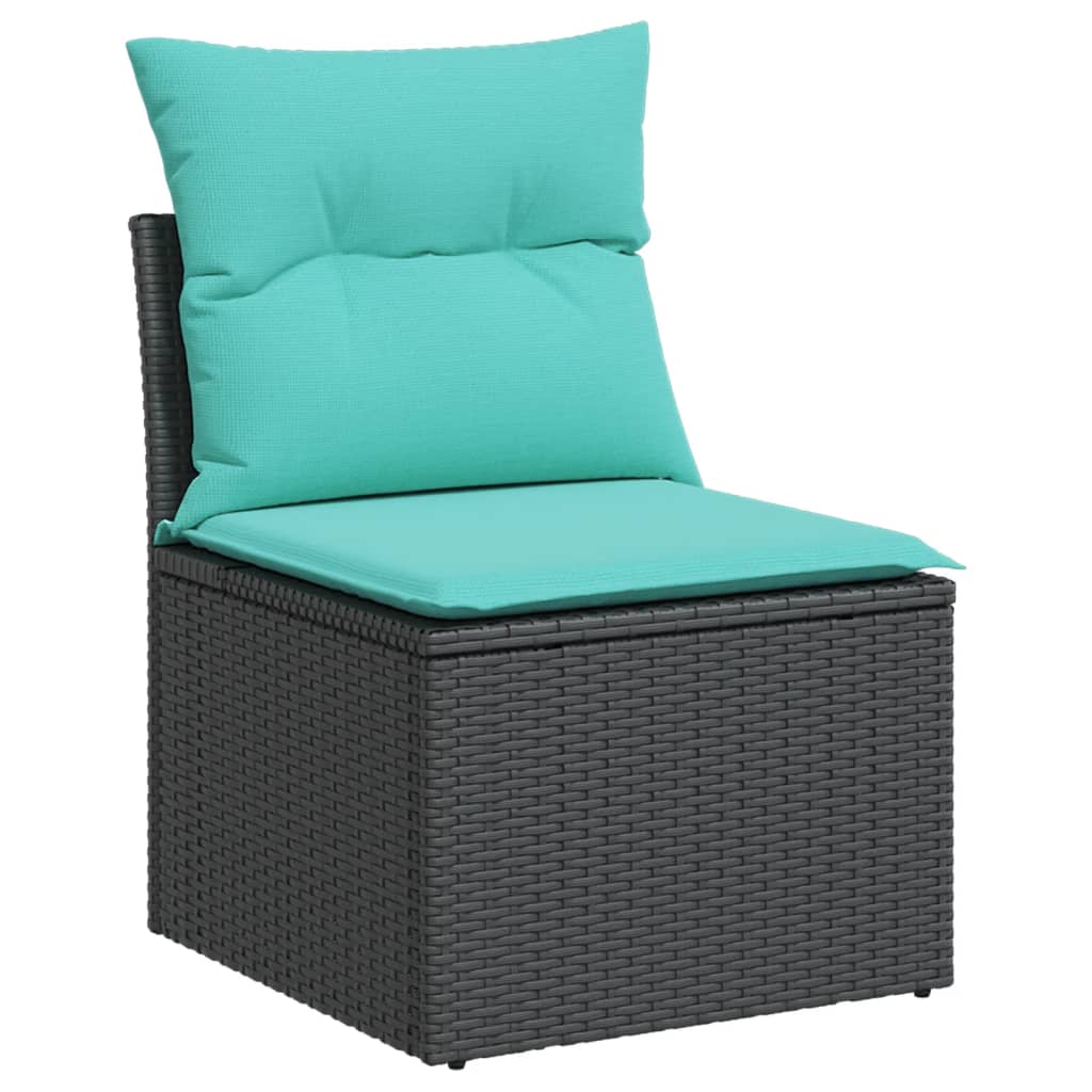 sofasæt til haven 9 dele med hynder polyrattan sort