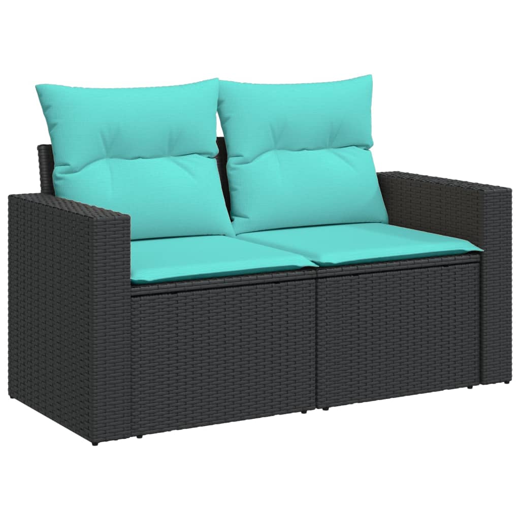 sofasæt til haven 9 dele med hynder polyrattan sort