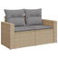 spisebordssæt til haven 9 dele med hynder polyrattan beige