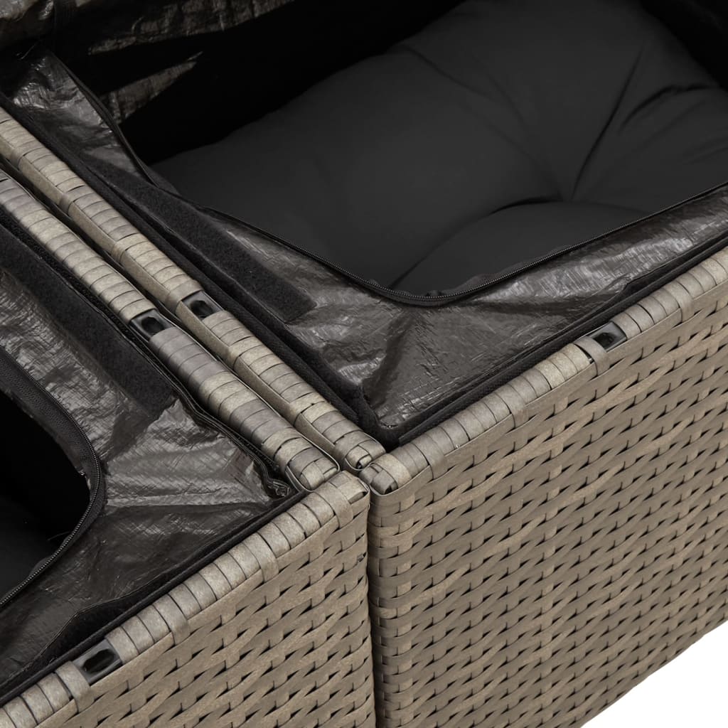 sofasæt til haven 9 dele med hynder polyrattan grå