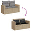 havesofasæt 5 dele med hynder polyrattan beige