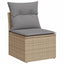 havesofasæt 5 dele med hynder polyrattan beige