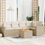 sofasæt til haven 6 dele med hynder polyrattan beige