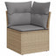 havesofasæt 6 dele med hynder polyrattan beige