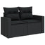 sofasæt til haven 7 dele med hynder polyrattan sort