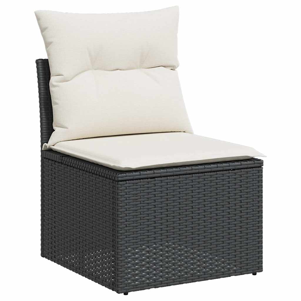 sofasæt til haven 10 dele med hynder polyrattan sort