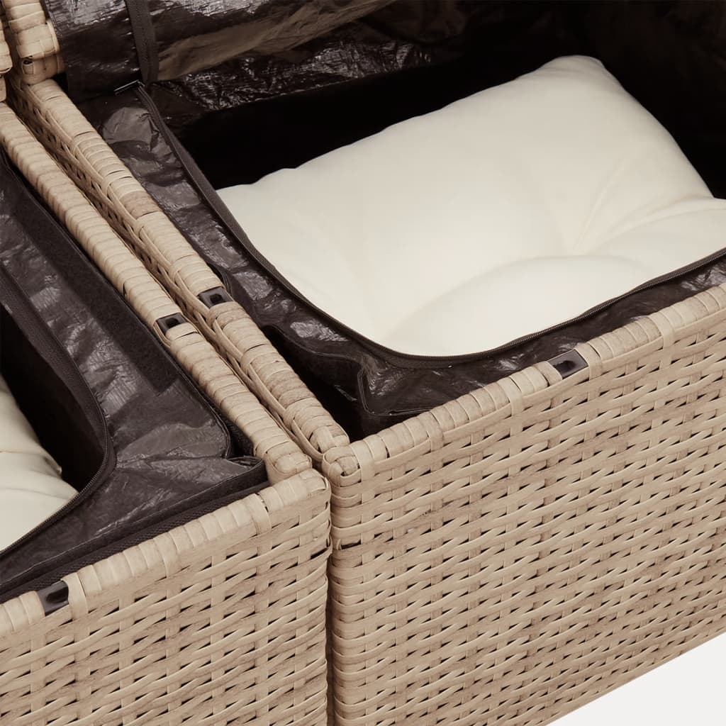 sofasæt til haven 12 dele med hynder polyrattan beige