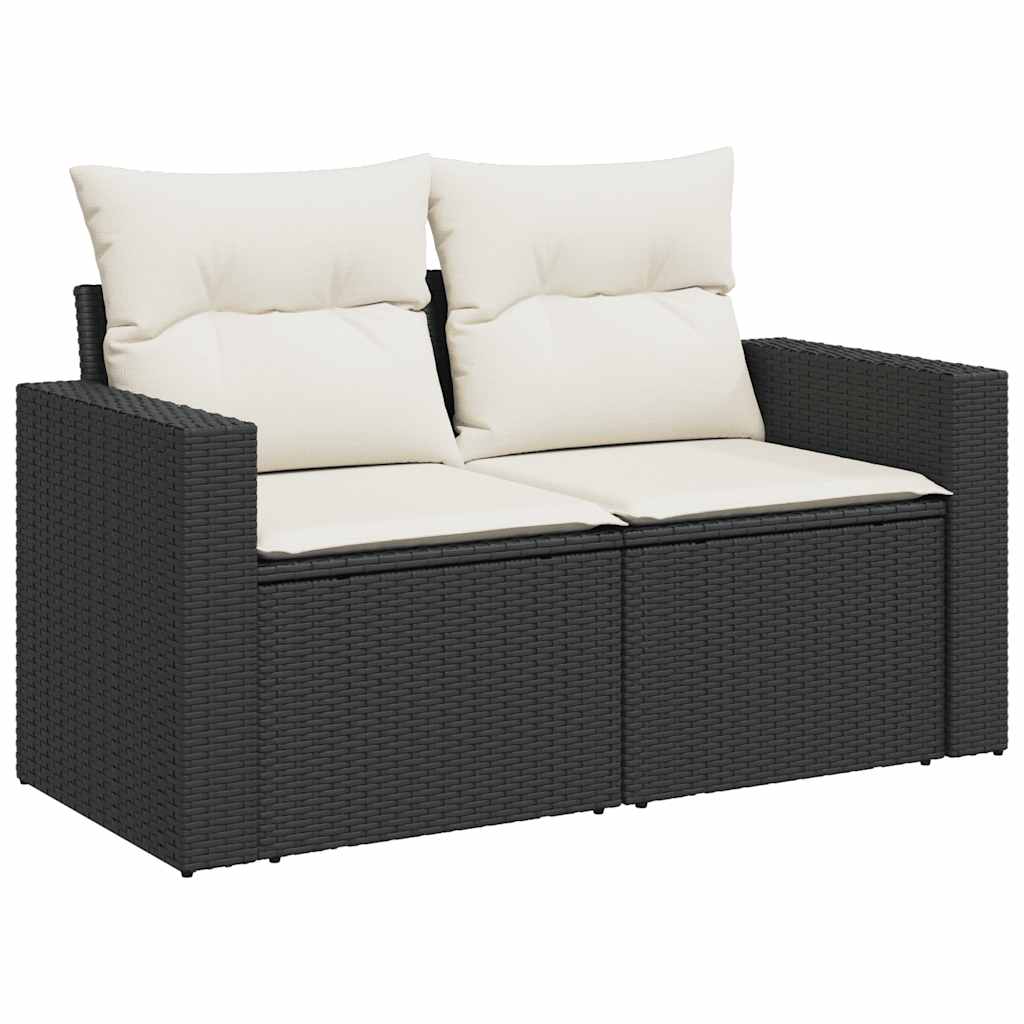 sofasæt til haven 9 dele med hynder polyrattan sort
