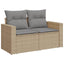 havesofasæt 7 dele med hynder polyrattan beige
