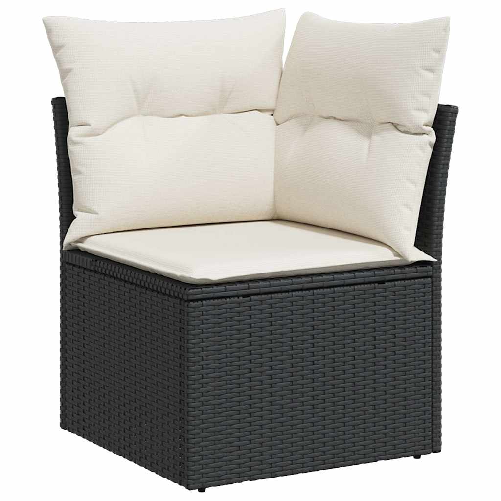 sofasæt til haven 8 dele med hynder polyrattan sort